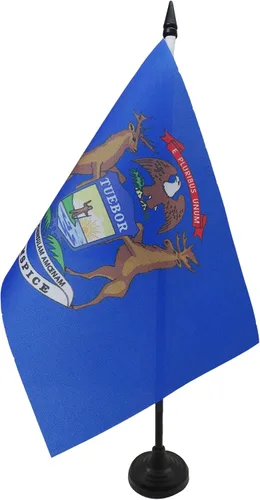 Miniatura 36 de Bandera de mesa de Colorado de 4 x 6 pulgadas, bandera de escritorio del estado de Colorado de EE. UU., 5.9 x 3.9 in, palo y base de plástico negro