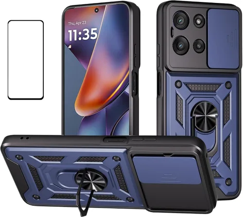 Miniatura 38 de Funda para Motorola Moto G 5G 2024 con protector de pantalla, funda protectora con protector de cámara, funda protectora con función atril para Moto