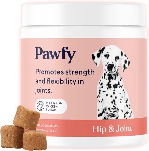 Pawfy Suplemento para Cadera y Articulaciones para Perros con MSM y Vitaminas | Glucosamina Condroitina para Razas Pequeñas, Medianas y Grandes -