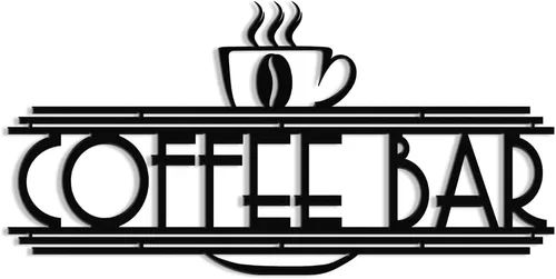 XORT Letrero de café de metal para decoración de pared, arte de pared de metal para cafetería, barra de café y té de metal negro, para colgar en la