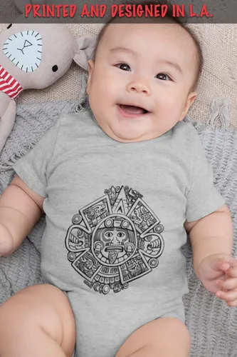Miniatura 3 de ShirtBANC Body gráfico de calendario maya, cultura mixteca inca azteca, 6-24 meses