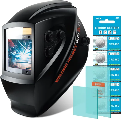 Miniatura 12 de Casco de soldadura TRQWH con luz, color verdadero, oscurecimiento automático, cascos de soldadura para hombres, capucha de soldadura con energía