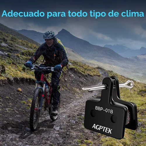Miniatura 2 de AGPTEK Pastillas de freno de bicicleta, pastillas de freno de alto rendimiento, pastillas de freno de disco y resorte (semimetálico y resina)