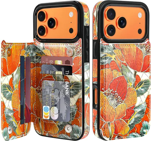 Miniatura 21 de Bizzib para iPhone 16 Plus funda tipo billetera con soporte para tarjetas, funda protectora a prueba de caídas y golpes de poliuretano premium