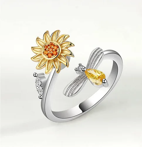 Miniatura 82 de Anillo de plata 925, anillos de plata ajustables para mujer, anillos de pulgar abiertos, anillos de circonio, anillos ajustables, anillos abiertos