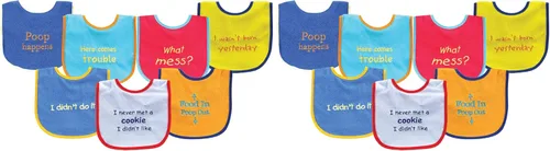 Miniatura 20 de Luvable Friends Baby Cotton Terry Drooler Bibs with PEVA Back, Transportation, One