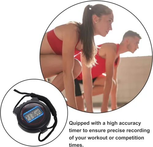 Miniatura 3 de GANAZONO Cronómetro digital con pantalla de fecha, temporizador de alta precisión para natación, correr, entrenamiento, portátil, ligero