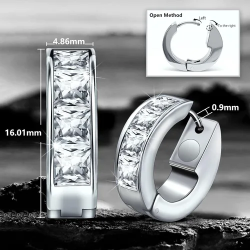 Miniatura 3 de JEROOT Aretes magnéticos de titanio para mujer, aretes de titanio puro para orejas sensibles, 1 par de aretes de oreja para mujer para regalo