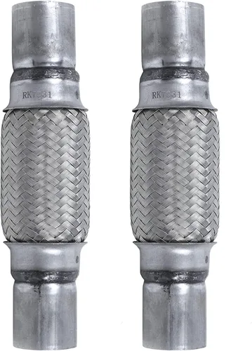 Miniatura 9 de Tubo Flexible de Escape con Entrada de 1.75 pulgadas, ID x 4 de Longitud Tubo Flexible, Acero Inoxidable Doble Trenza Resistente Tipo Universal Tubo