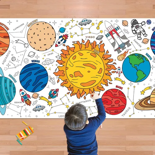 Miniatura 11 de OHOME Póster/mantel gigante de Navidad para colorear, manualidades de Navidad para niños, 30 x 72 pulgadas, pancarta de papel gigante para colorear