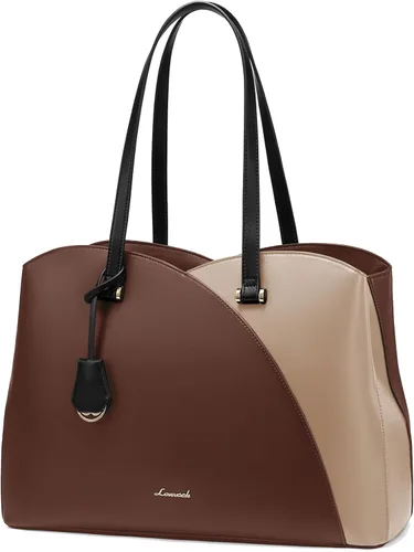 Miniatura 11 de LOVEVOOK Bolso de mano para laptop para mujeres, bolsos de trabajo, bolso para laptop para maestros, bolso de computadora de cuero, carteras Negro
