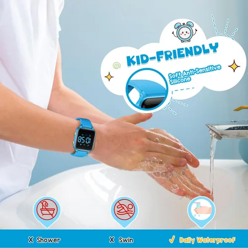 Miniatura 7 de Relojes digitales para niños y niñas, reloj deportivo con rastreador de fitness, podómetro, alarmas, cronómetro, no necesita aplicación, reloj