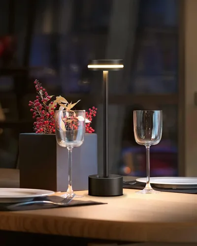 Miniatura 8 de PUSU Juego de lámparas de mesa inalámbricas de 2 unidades, lámpara de escritorio LED portátil con batería, luces de mesa de 3 niveles de brillo