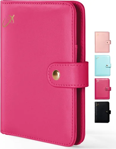 Miniatura 14 de Forvencer Funda para pasaporte con cierre de cremallera seguro, cartera de pasaporte premium para viajes, bonita funda de tarjeta de bloqueo RFID