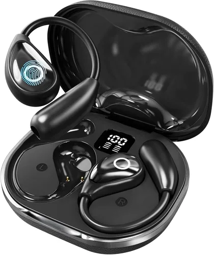 Miniatura 7 de Auriculares Inalámbricos de Oído Abierto Bluetooth, Auriculares de Conducción Aérea Libres de Dolor con Estuche de Carga de Pantalla Digital LED