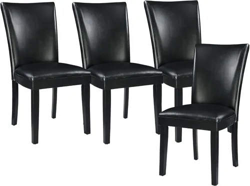 Miniatura 25 de Parsons CY1331BL - Juego de 2 sillas de comedor con patas de madera maciza, sillas laterales de piel sintética para cocina con asiento tapizado