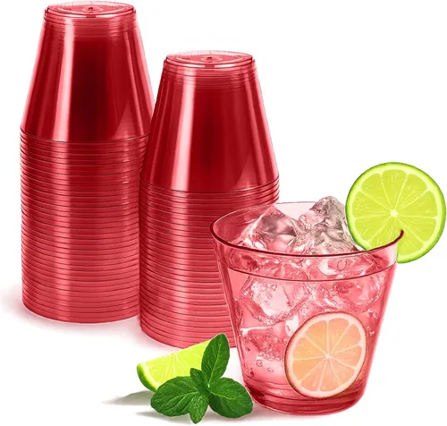 Miniatura 12 de Minatee 100 vasos de plástico desechables de lujo, vasos de cóctel de vino resistentes para graduaciones, bodas y fiestas de cumpleaños, vasos