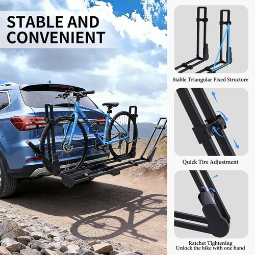 Miniatura 5 de Portabicicletas de Enganche para 2 Bicicletas Portabicicletas Plegable con Montaje de Enganche (Receptor de 2 Pulgadas) Portabicicletas con 2 Brazos