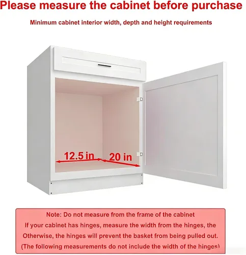 Miniatura 3 de Sikarou Organizador de gabinete extraíble, estantes extraíbles de gabinete de cocina resistente, cesta de alambre deslizante para armarios
