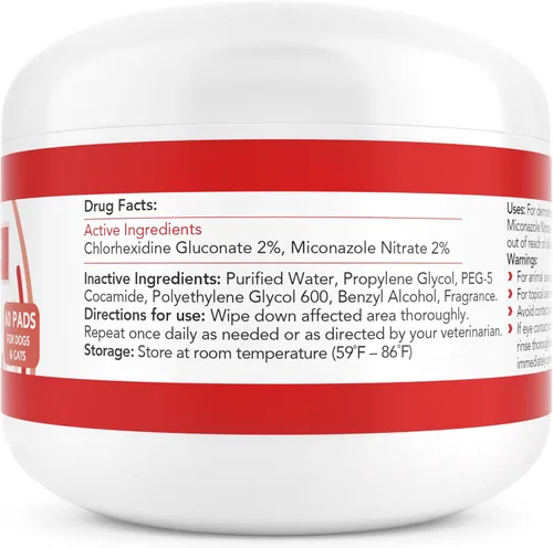 Miniatura 2 de Nootie - Toallitas medicadas para perros, toallitas para mascotas con clorhexidina y miconazol para perros y gatos - Toallitas pequeñas de 2", 60