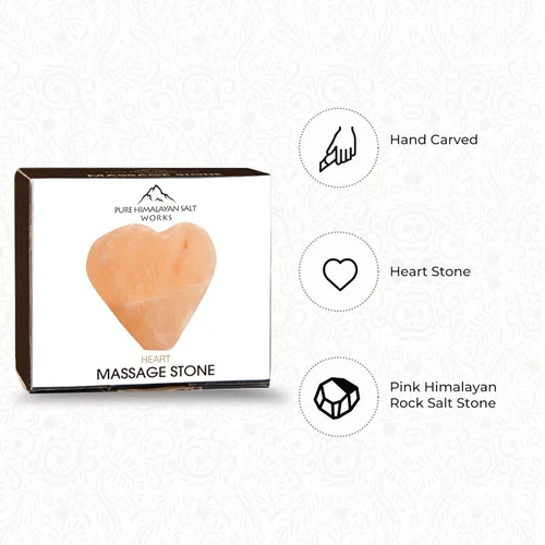 Miniatura 5 de Pure Himalayan Salt Works Piedra de masaje de corazón, piedra tallada a mano de cristal rosa para terapia de masaje, desodorante y exfoliantes