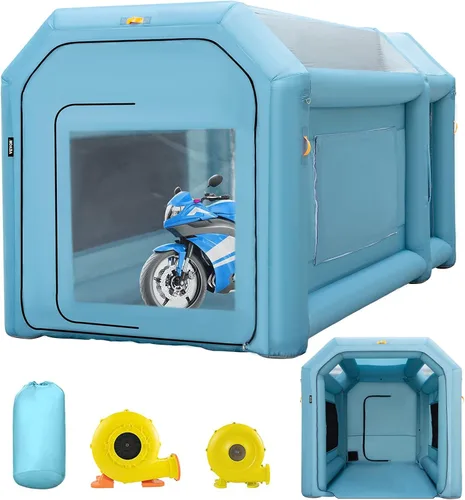 VEVOR Cabina de Pintura Inflable Portátil, Cabina de Pulverización Inflable de 13 x 8 x 8 pies, Carpa de Pintura para Automóvil con Sistema de