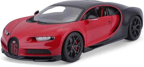 Miniatura 3 de Maisto Bugatti Chiron Sport 1/18 Modelo de coche fundido a presión, color negro/rojo (18-11044-00000022)