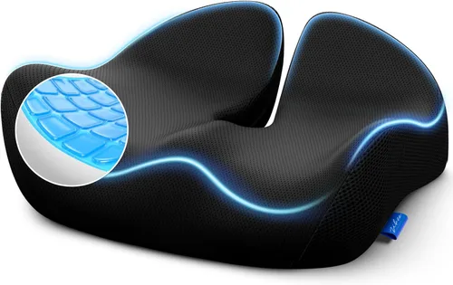 ZIKEE Pioneering Cojín de gel para sentarse sin congestión, cojín ergonómico de espuma viscoelástica para silla de oficina para ciática, espalda,