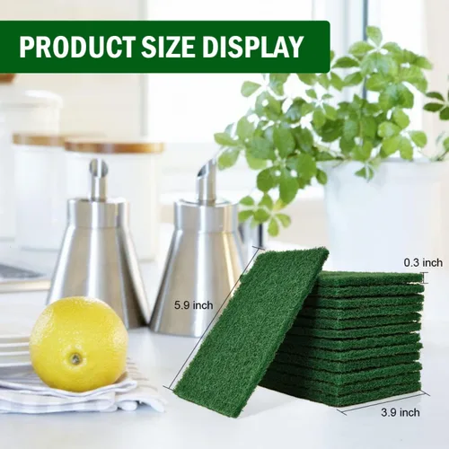 Miniatura 4 de YoleShy 20 almohadillas para fregar, estropajos de platos, 4.5 x 6 pulgadas, reutilizables, verdes, para el hogar, para platos, fregadores de cocina