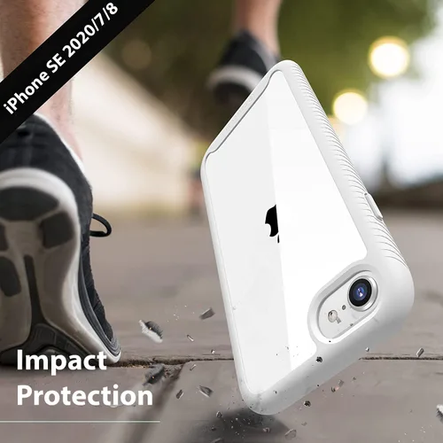 Miniatura 5 de CellEver Funda transparente de cuerpo completo para iPhone SE 2020 iPhone 7/8, protección resistente con parachoques de TPU antideslizante