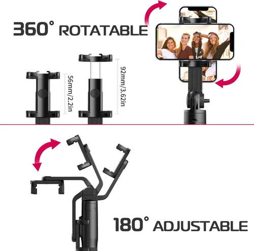 Miniatura 3 de ULANZI SK-03 Trípode selfie stick, trípode de 64" profesional y estable para teléfono inteligente/cámara de acción, soporte de teléfono extensible