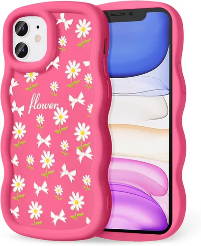 Miniatura 153 de Compatible con iPhone SE/8/7 Funda para Mujeres y Niñas, Marco Ondulado Rizado con Patrón Lindo, Estética Delgada Suave Silicona TPU Parachoques