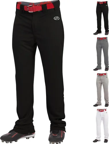 Rawlings Pantalones de béisbol para hombre de la serie Launch | Corte semirelajado de longitud completa | Tallas para adultos | Ribetes | Varios