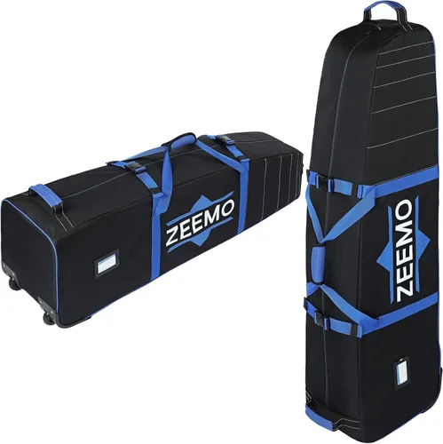 ZEEMO Golf Travel Bag, Mid-Open Protective & Wheeled Airline-Approved Case for Clubs, Stand&CartBag, Waterproof Soft-Sided Cover Made of Heavy Duty