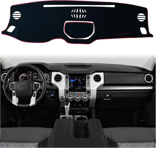 Miniatura 7 de Cubierta de tapete para salpicadero, consola central interior personalizada compatible con Toyota Tundra 2014, 2015, 2016, 2017, 2018, 2019, 2020