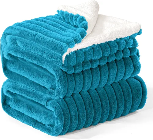 Miniatura 27 de INFIIXSO Manta de forro polar Sherpa tamaño Queen – Forro polar a rayas súper suave y cálido, acogedora manta de cama grande de felpa mullida