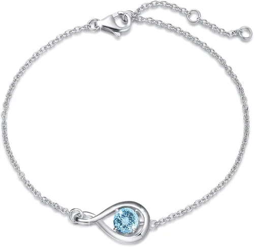 FANCIME Pulsera de plata de ley 925 con piedra de nacimiento de agosto para mujer, pulsera de peridoto natural, cumpleaños, aniversario, joyería de