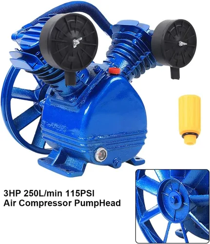 Miniatura 6 de Cabezal de bomba de compresor de aire Doble etapa V-0.25/8,3HP 115PSI V-tipo 2-Cilindro Bomba del compresor de aire Cabeza 2.2KW (V-0.25/8)