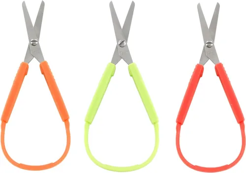 3 mini tijeras de bucle, tijeras adaptativas de 5.5 pulgadas para niños con necesidades especiales, soporte derecho e izquierdo para niños de 2 a 4
