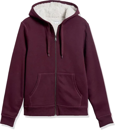 Miniatura 9 de Tienda Essentials Sudadera de vellón con capucha, con forro de sherpa y cierre completo de cremallera para hombre