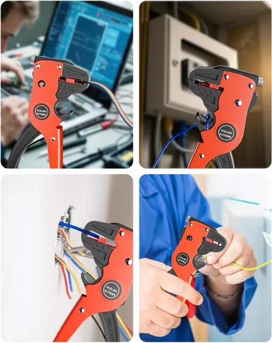 Miniatura 9 de VCELINK Pelacables y cortador automático de tiras rápidas, pelacables profesional de tira rápida, herramienta de pelado de cables eléctricos Negro
