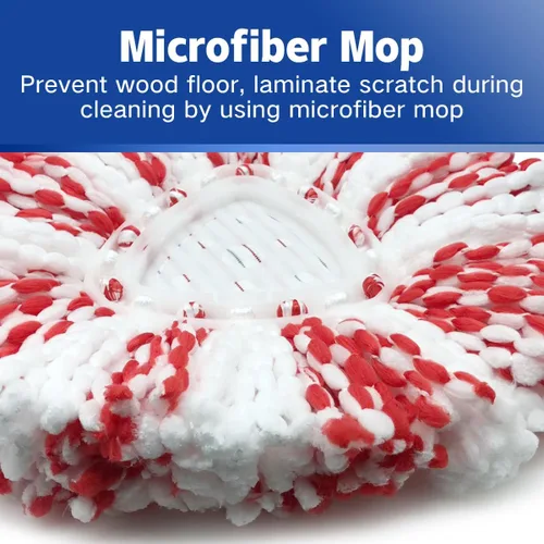 Miniatura 4 de Paquete de 3 cabezales de repuesto para trapeador O-Ceda Easy Wring Spin Mop, repuesto de mopa giratoria de microfibra, repuesto de cabezal