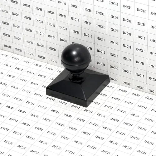 Miniatura 7 de Tapa cuadrada de aluminio negro para postes de valla de aluminio, tapas negras para postes de valla de aluminio, tapas negras (paquete de 5)