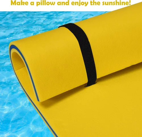 Miniatura 4 de GLACER Almohadilla de agua flotante de 87 x 36 pulgadas, 3 capas de espuma XPE flotante para recreaciones acuáticas, isla flotante para piscinas