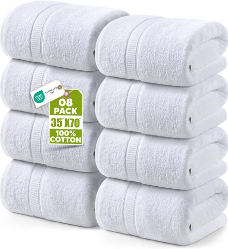 Miniatura 29 de Utopia Towels - Toalla de baño gigante, 2 unidades, 17.69 oz/yd2 (600 gsm), 100% algodón hilado en anillo, altamente absorbentes y de secado rápido