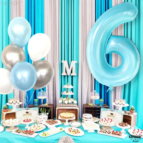 Miniatura 211 de KatchOn, Globo grande azul número 2 de 40 pulgadas Decoraciones de cumpleaños de Baby Shark para niño de 2 años Globo azul número 2 Globo