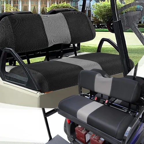 Miniatura 11 de Golf Cart Seat Covers Fit EZGO TXT/Club Car DS/Club Car Precedent/Yamaha Drive/Aftermarket Common Rear Seat Kit, Washable Breathable Air Mesh Cloth