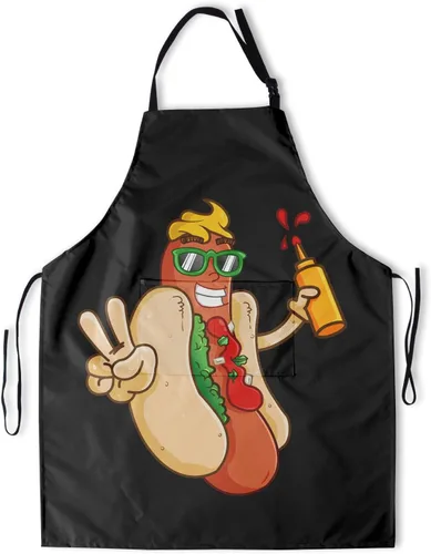 Miniatura 10 de Delantal resistente a las manchas con cuello ajustable y bolsillos para adultos unisex, mujeres, hombres, chef, horneado, cocina, barbacoa, parrilla