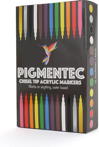 Miniatura 5 de Marcadores de pintura acrílica, juego de 12 rotuladores de pintura acrílica, marcadores de arte vibrante para clase, tablero de lienzo, cerámica