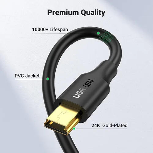 Miniatura 7 de UGREEN Cable mini USB de 3 pies, cable USB Mini 2.0, cable de carga mini USB B compatible con Garmin Nuvi GPS, SatNav, Dash Cam, cámara, controlador